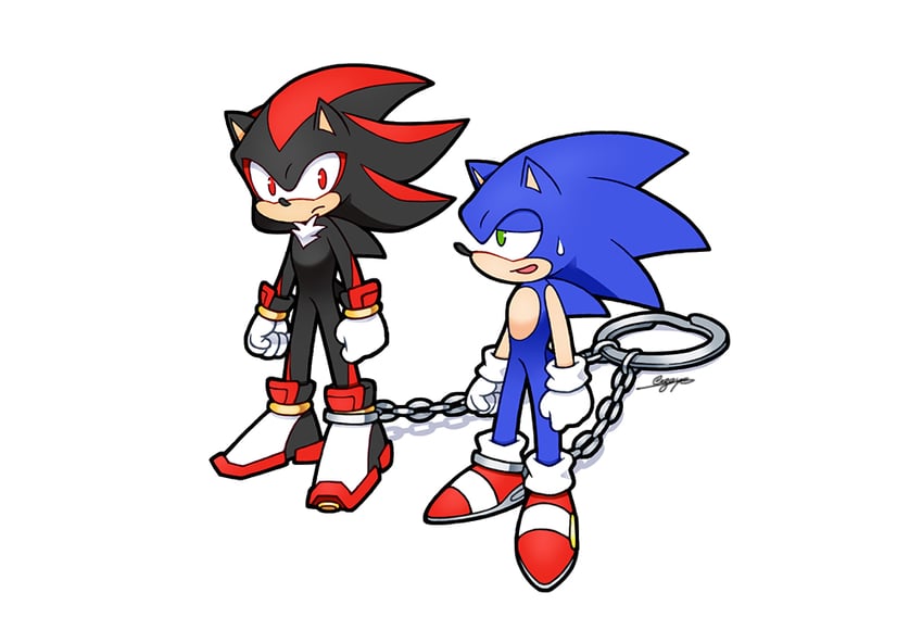 sonic the hedgehog and shadow the hedgehog (sonic) drawn by sloth_g_ya