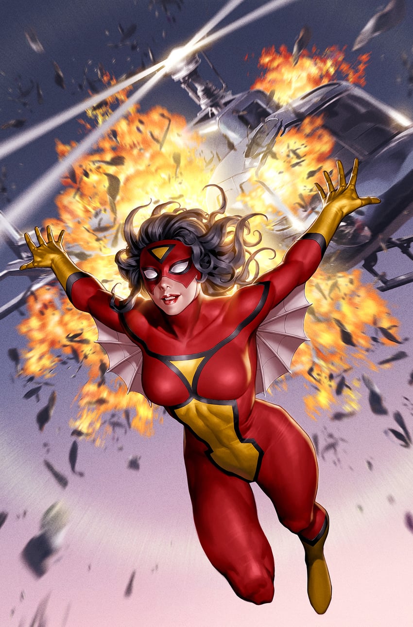 spider-woman and jessica drew (marvel and 1 more) drawn by yoon_junggeun