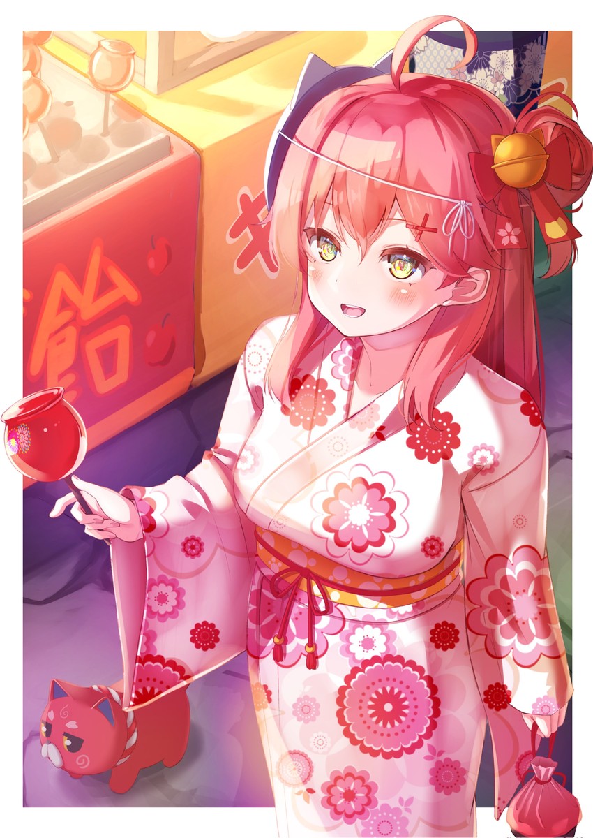 sakura miko and kintoki (hololive) drawn by nyan_(reinyan_007)