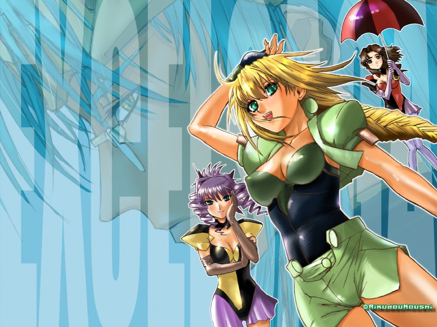 excel, hyatt, elgala, and ilpalazzo (excel saga) drawn by rikudou_koushi