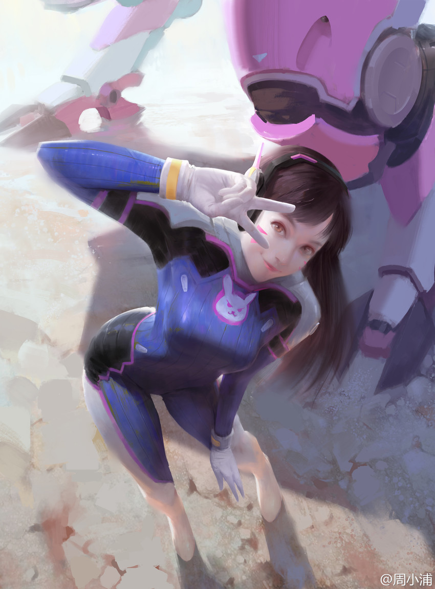 d.va (overwatch and 1 more) drawn by pu_zhou