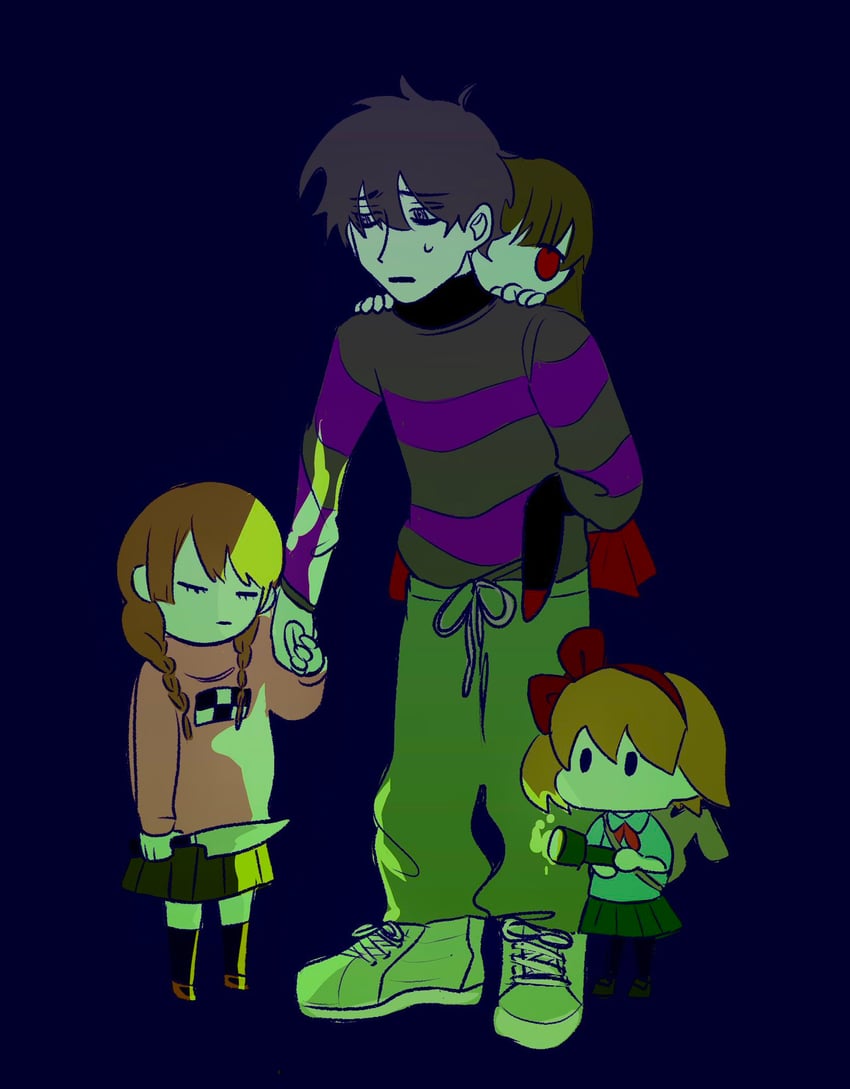madotsuki, ib, jack-o' ran-tan, and protagonist (yume nikki and 3 more) drawn by oshisu_(pentagon_2_15)