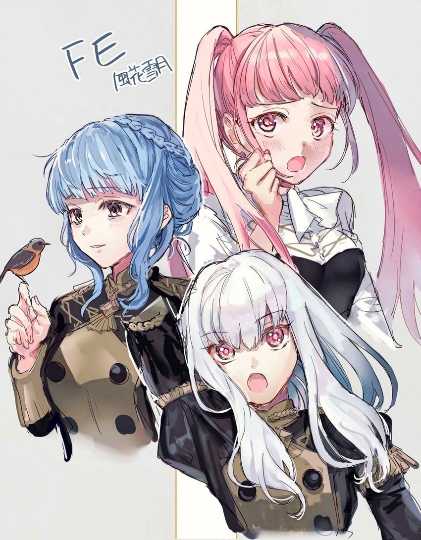 hilda valentine goneril, lysithea von ordelia, and marianne von edmund (fire emblem and 1 more) drawn by toremoro_(yuka09144)