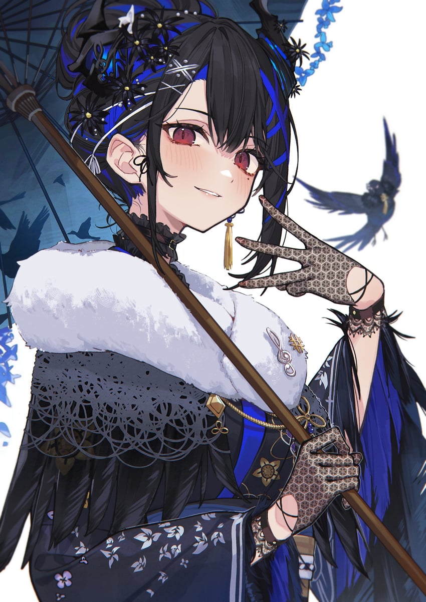 nerissa ravencroft and shadow (hololive and 1 more) drawn by tsukino_(nakajimaseiki)