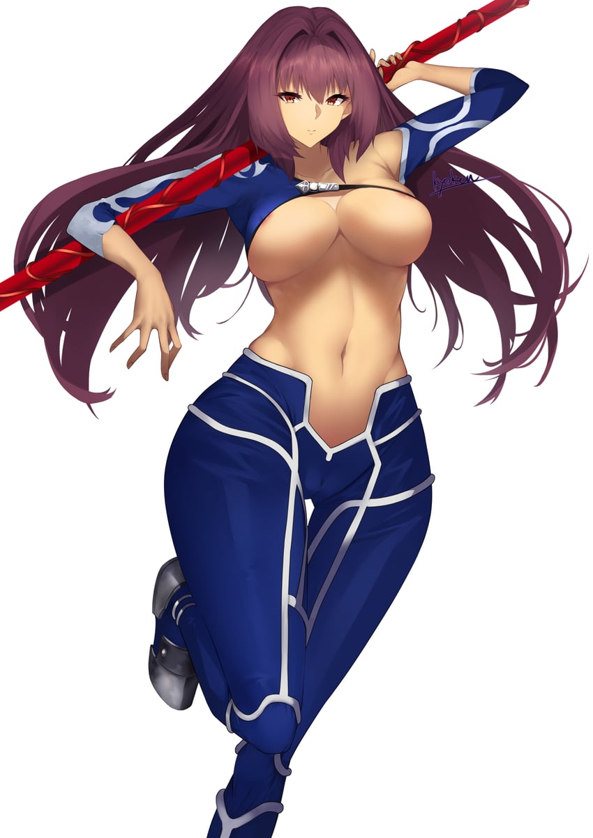 scathach and cu chulainn (fate and 1 more) drawn by kyoken