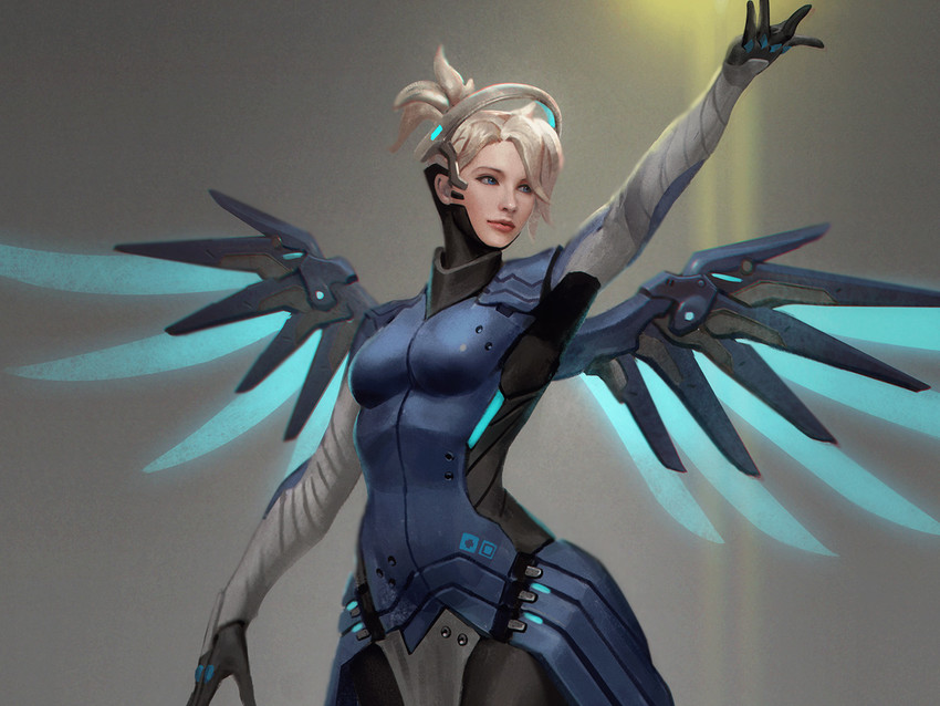 mercy and cobalt mercy (overwatch and 1 more) drawn by gerry_arthur
