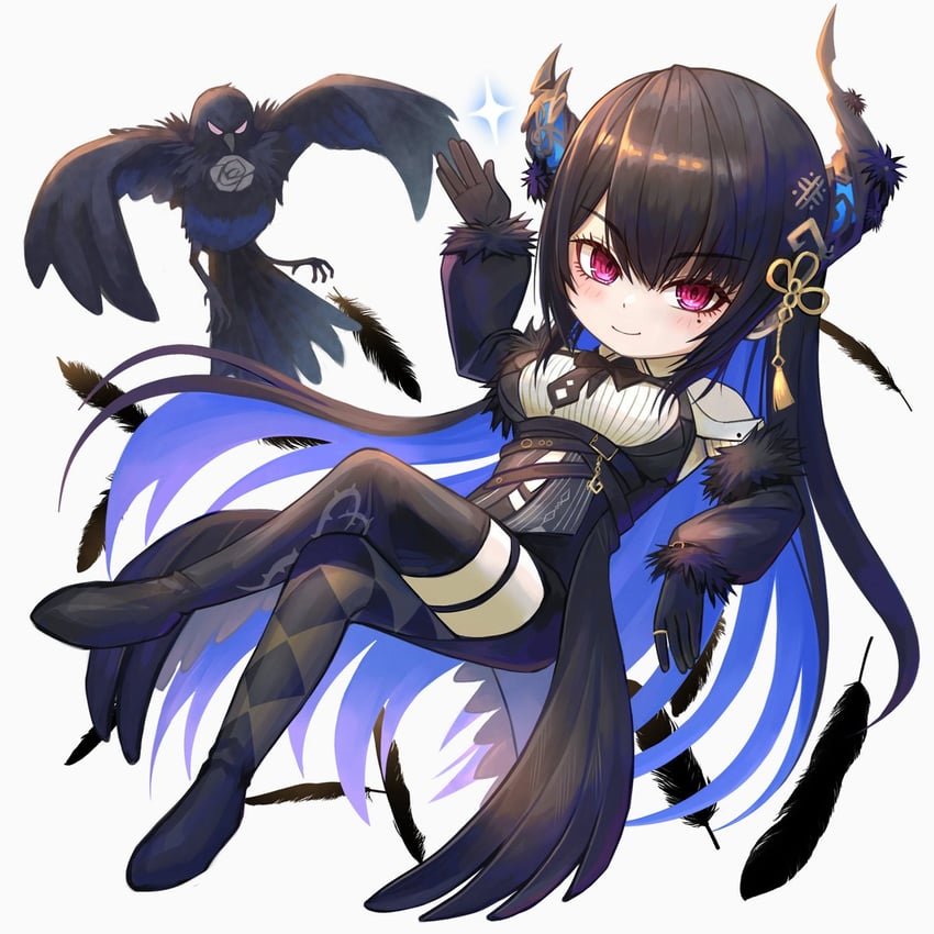 nerissa ravencroft and shadow (hololive and 1 more) drawn by ruraji