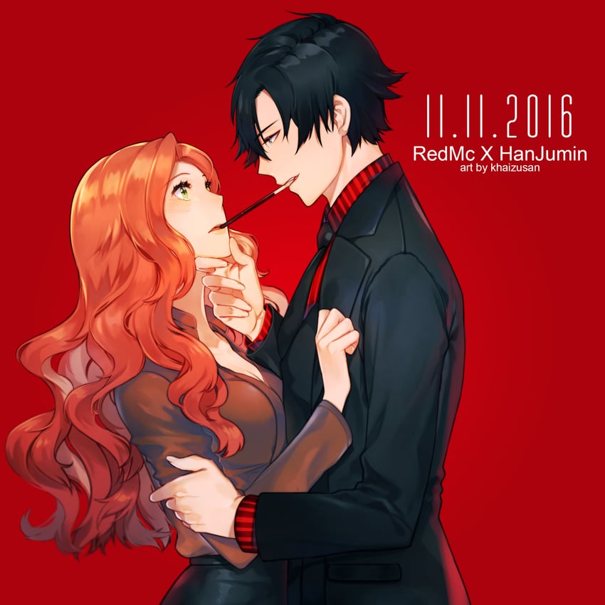 protagonist and han jumin (susanghan messenger) drawn by persona92