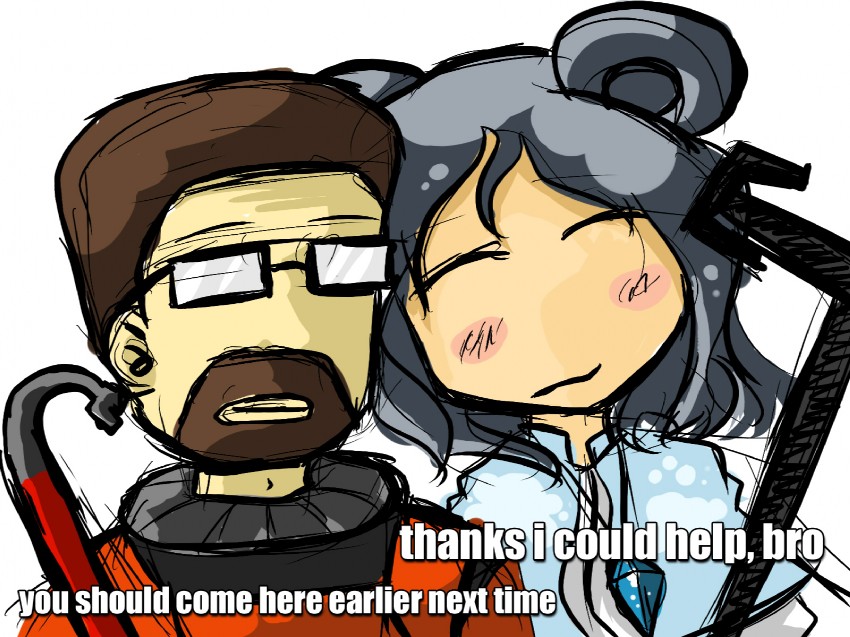 nazrin and gordon freeman (touhou and 2 more) drawn by borisx