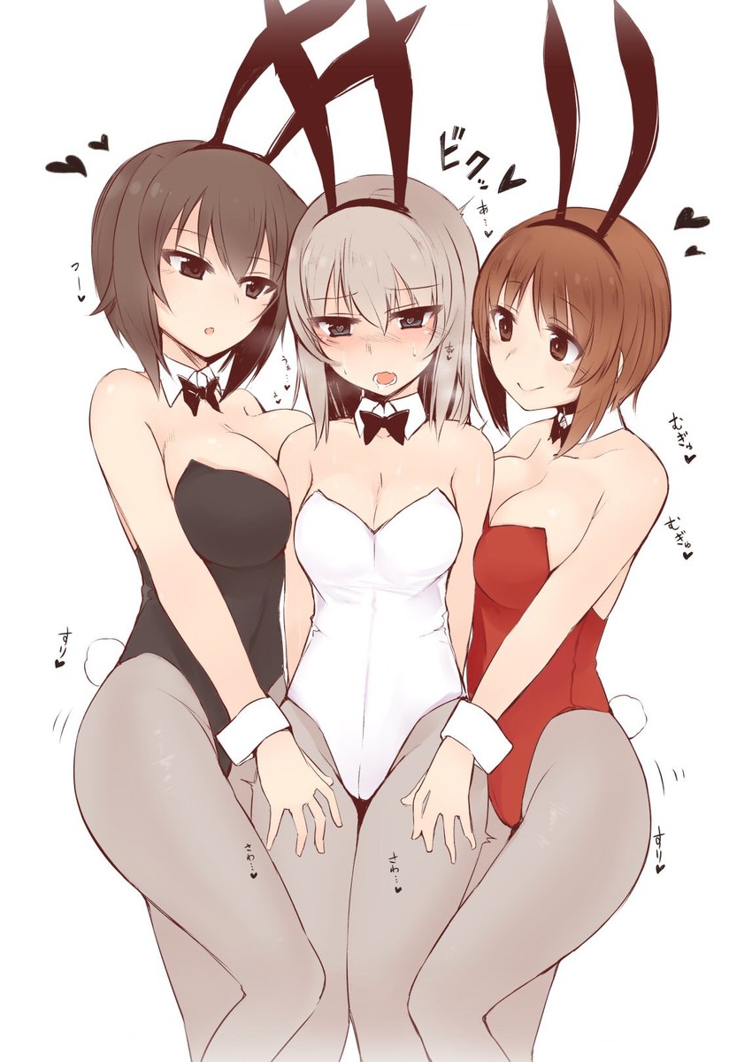 nishizumi miho, nishizumi maho, and itsumi erika (girls und panzer) drawn by akitsuchi_shien