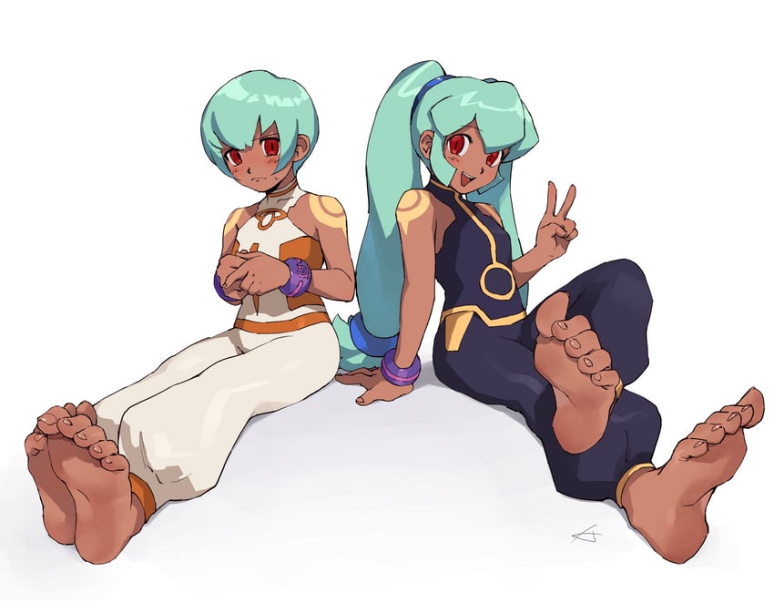 yuna and sera (mega man and 2 more) drawn by karen_(karenoni1031)