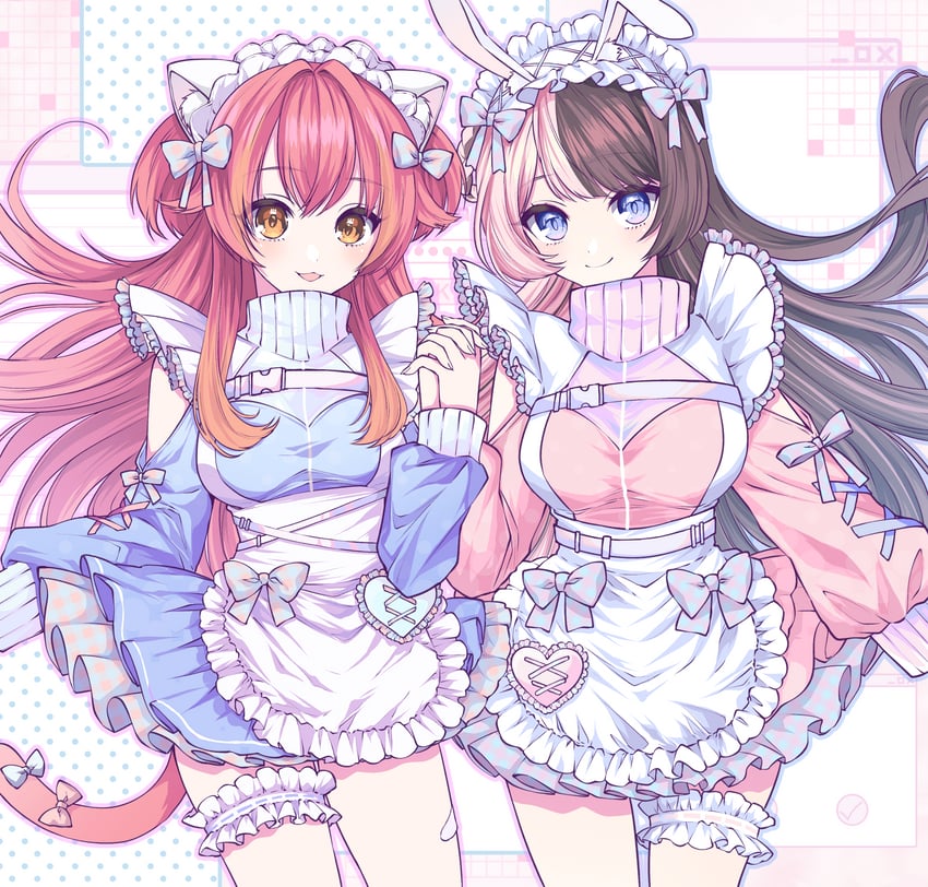 tachibana hinano and nekota tsuna (vspo! and 1 more) drawn by unyon_bbunco