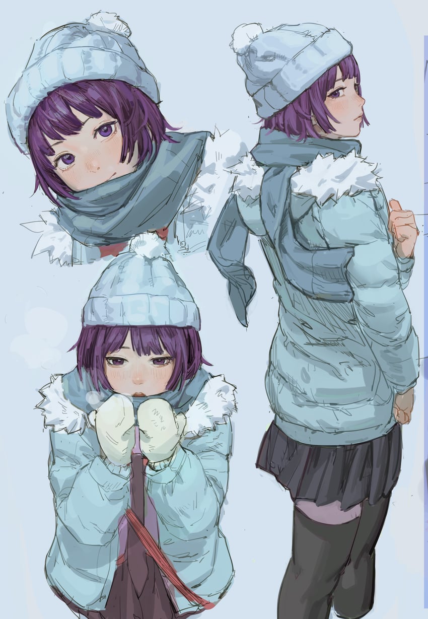 senjougahara hitagi (monogatari and 1 more) drawn by solipsist