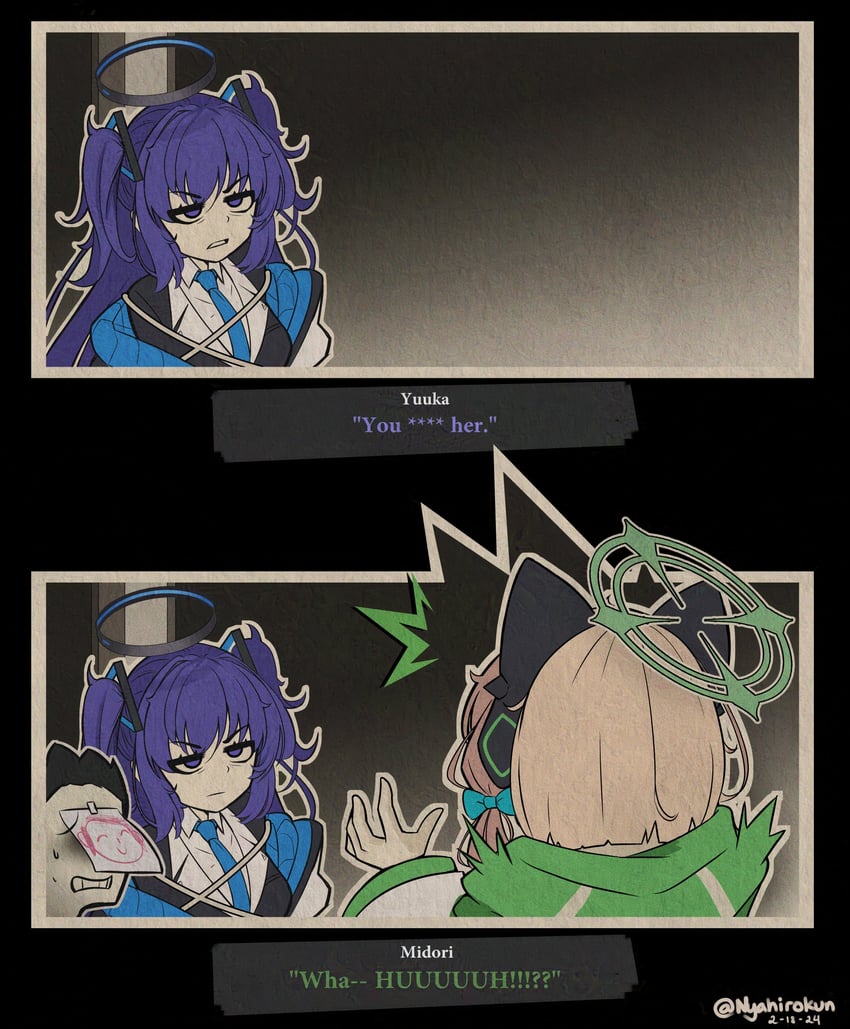 sensei, yuuka, doodle sensei, and midori (blue archive and 1 more) drawn by nyahiro