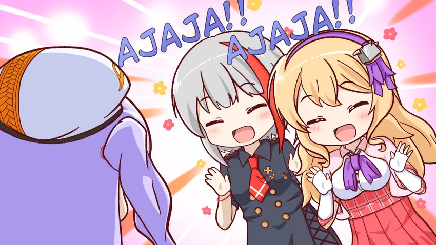 admiral graf spee, ajax, and leander (azur lane and 1 more) drawn by burizame
