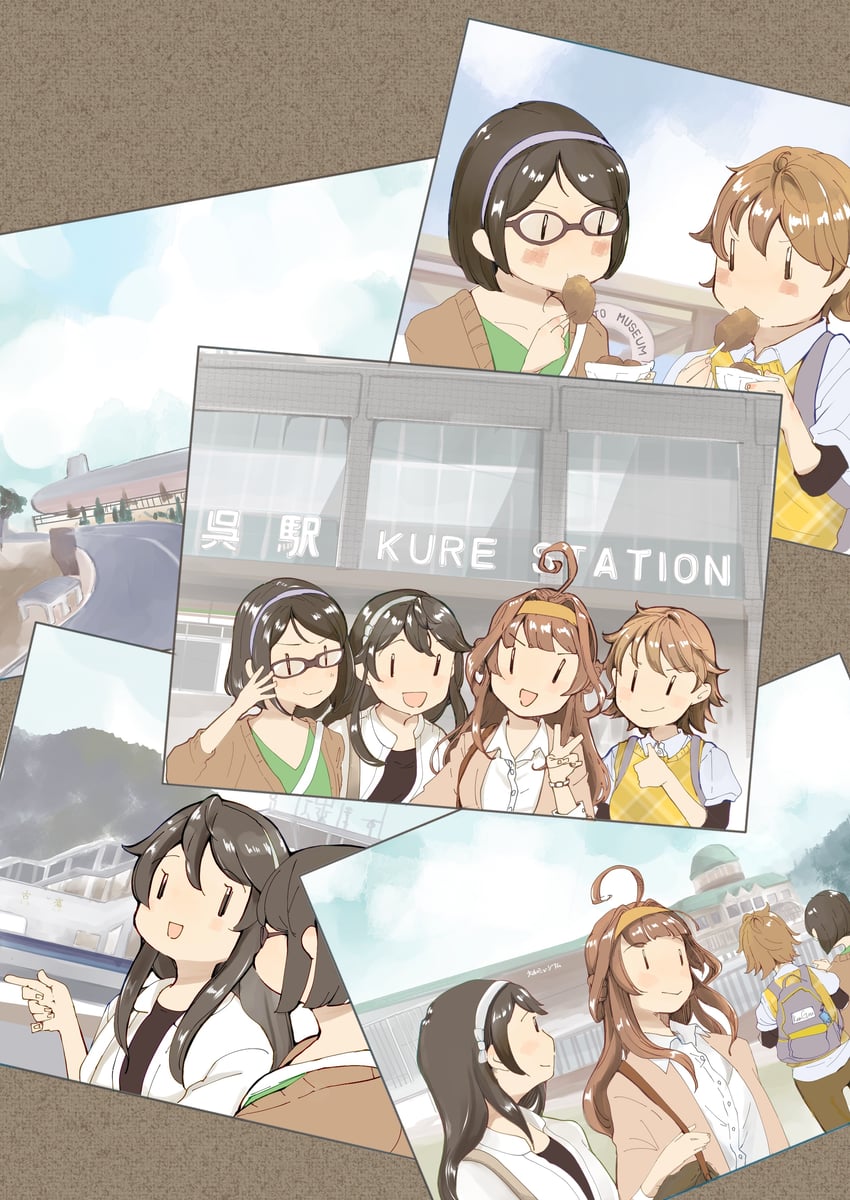 kongou, haruna, hiei, and kirishima (kantai collection) drawn by 2_(f211m289)