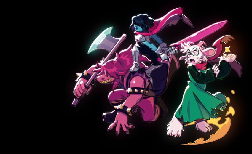 kris, ralsei, and susie (deltarune) drawn by evan_stanley