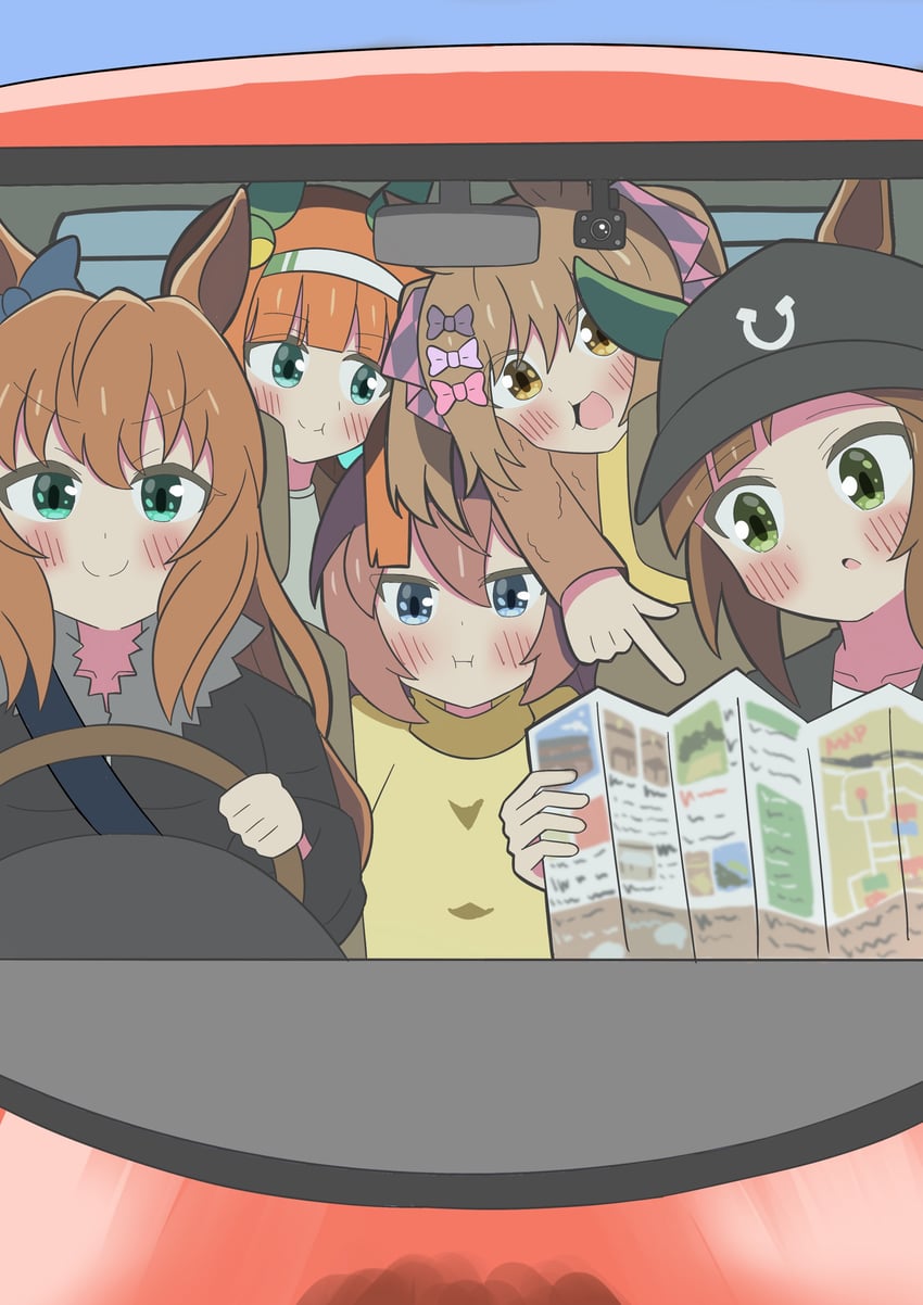 silence suzuka, mihono bourbon, smart falcon, maruzensky, and ines fujin (umamusume) drawn by aoi_tenjiku