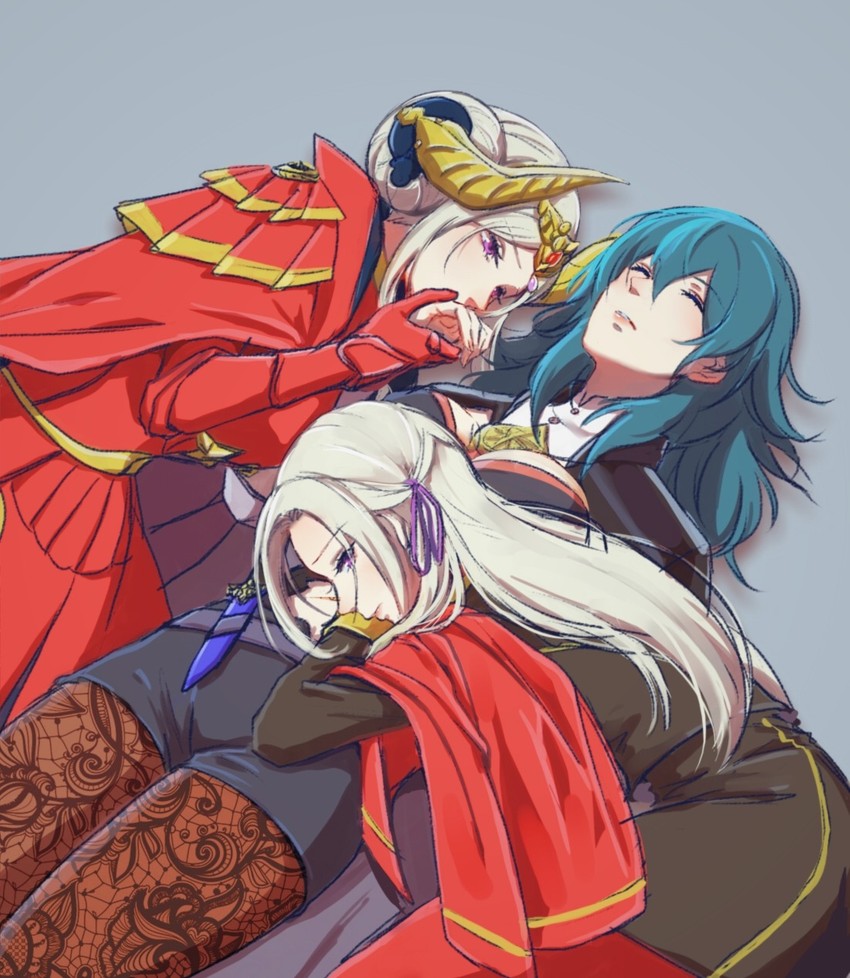 female byleth and edelgard von hresvelg (fire emblem and 1 more) drawn by nyasa