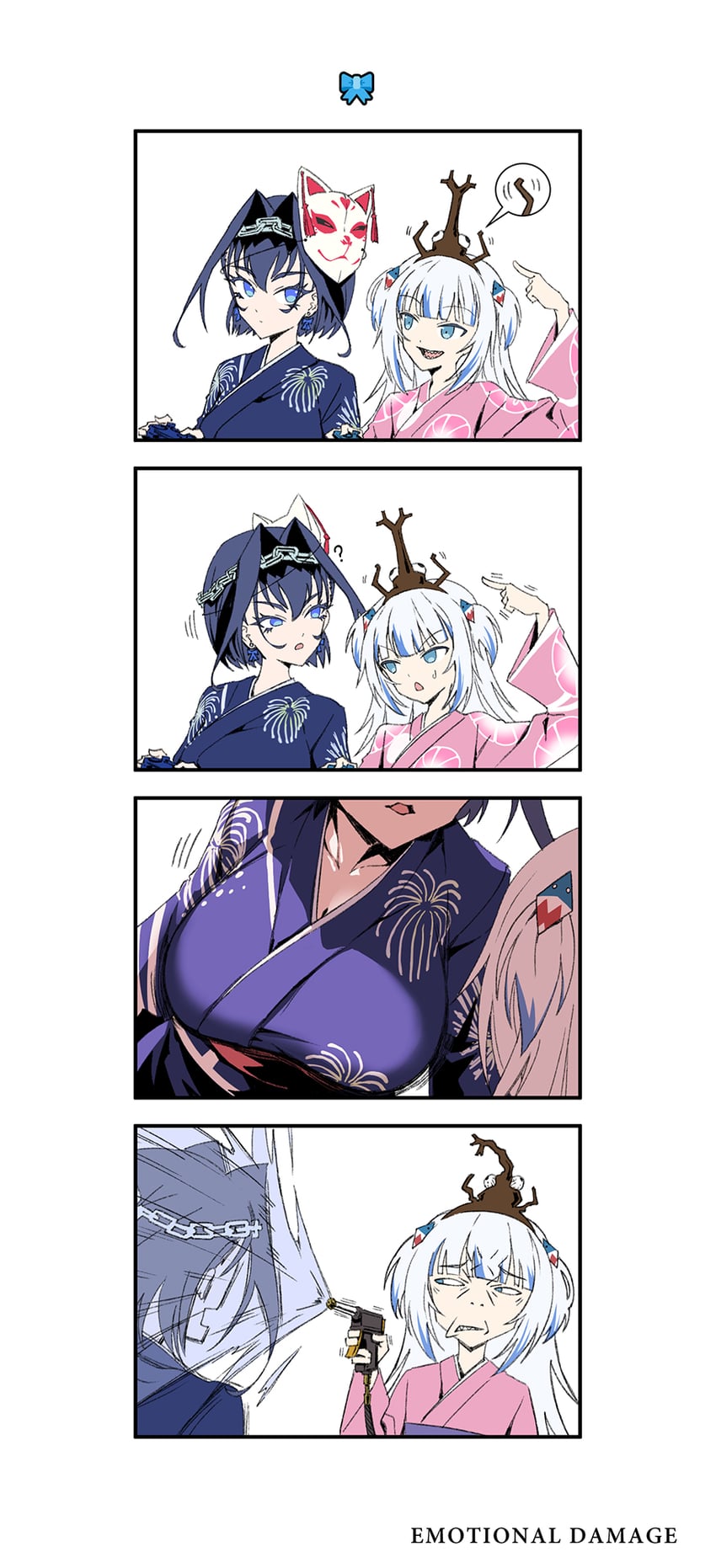 gawr gura and ouro kronii (hololive and 1 more) drawn by taka_t