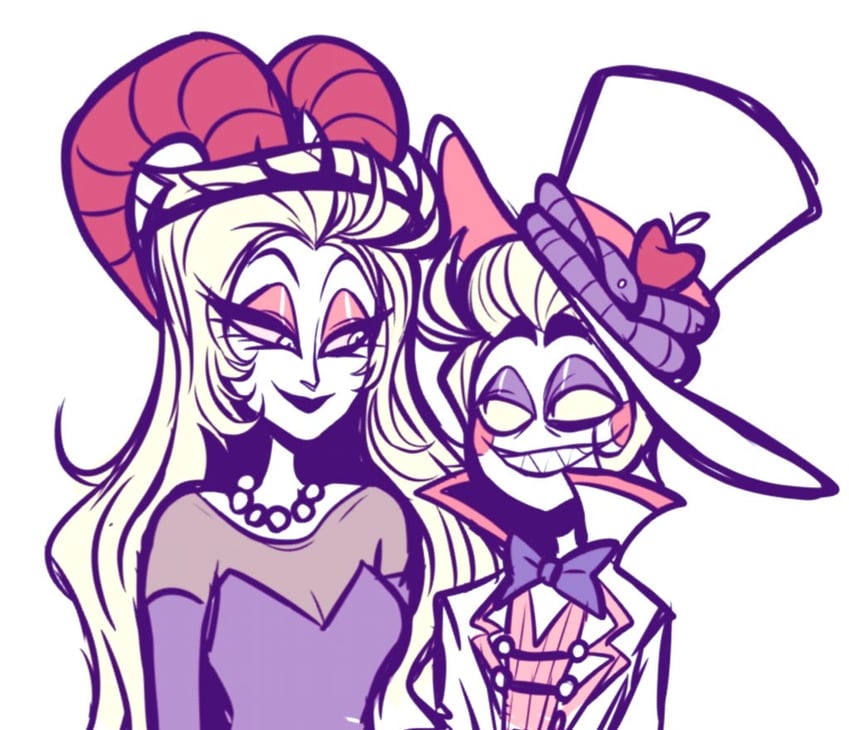 lucifer morningstar and lilith (hazbin hotel) drawn by hinsou_(midorinoakuma)