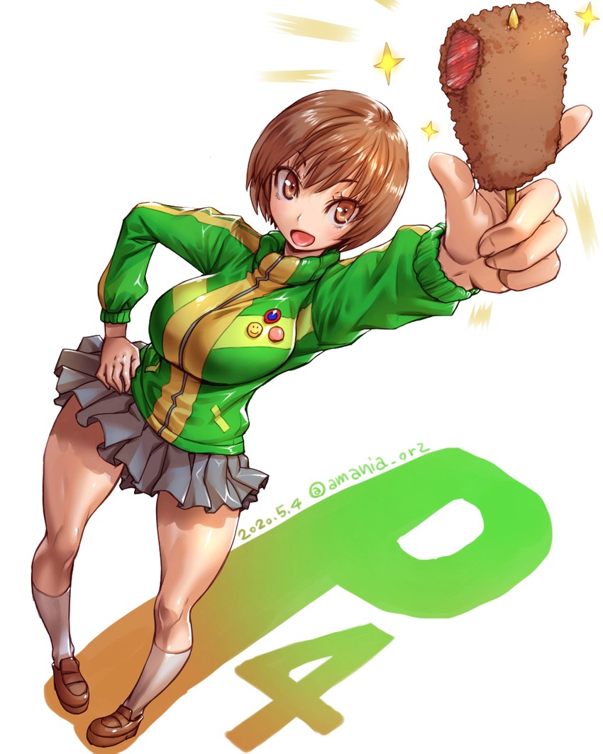 satonaka chie (persona and 1 more) drawn by amania_orz