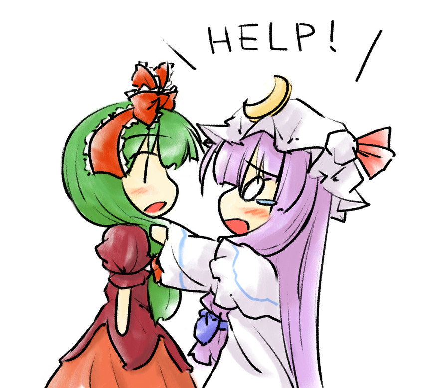 patchouli knowledge and kagiyama hina (touhou) drawn by natsuki_(silent_selena)