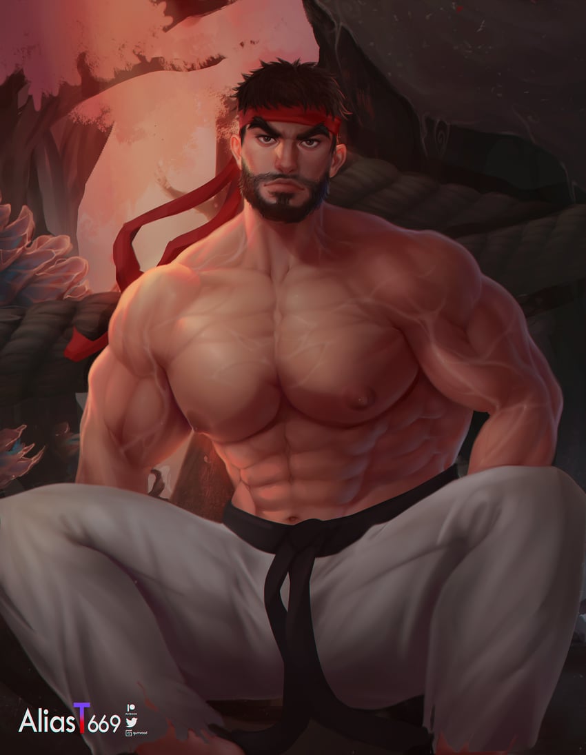 ryu (street fighter and 1 more) drawn by aliast669