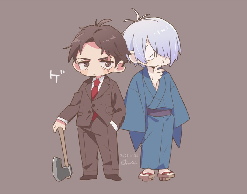 mizuki and medama oyaji (gegege no kitarou and 1 more) drawn by sorata123