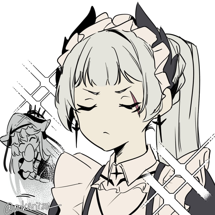 specter, irene, and specter the unchained (arknights and 1 more) drawn by pokarii_zuu