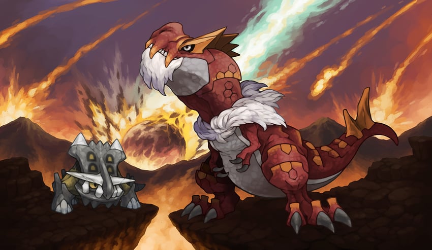 tyrantrum and bastiodon (pokemon) drawn by pearl7