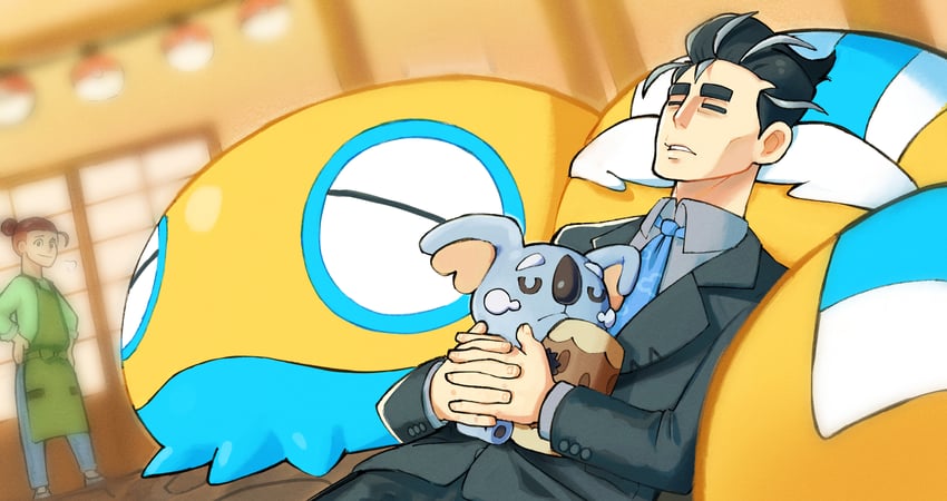 larry, komala, and dudunsparce (pokemon and 1 more) drawn by yokadokadon