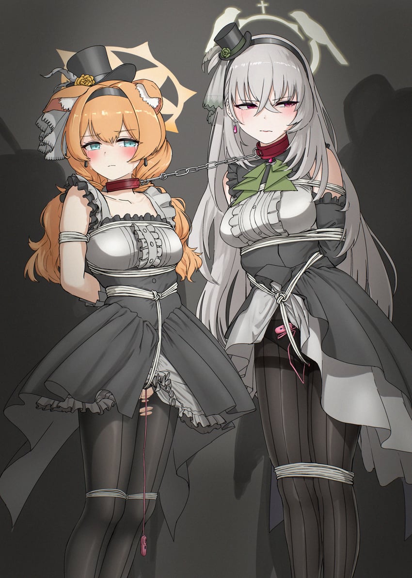 mari and sakurako (blue archive) drawn by dochi_(dosa_dosa_dosa)