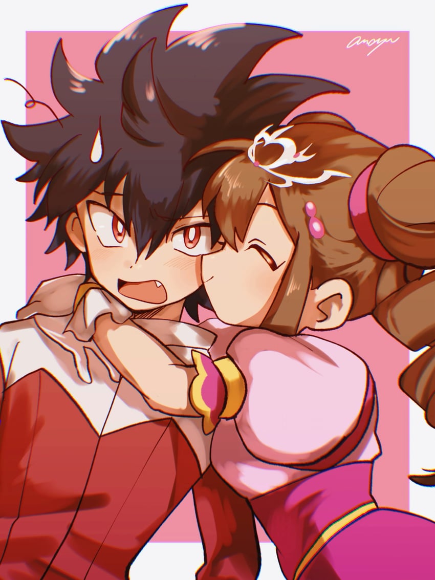rosa and hugh (pokemon and 1 more) drawn by amayu_(amaamailust)
