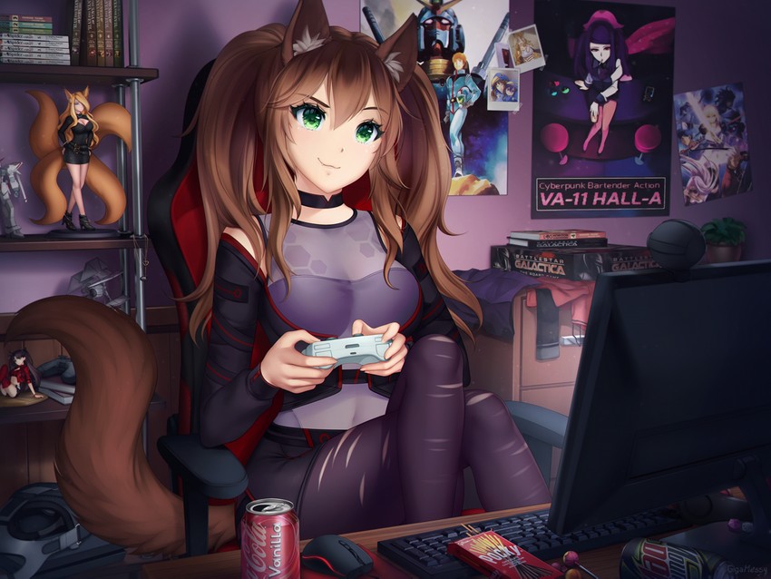 tohsaka rin, rx-78-2 gundam, and jill stingray (original and 7 more) drawn by gigamessy