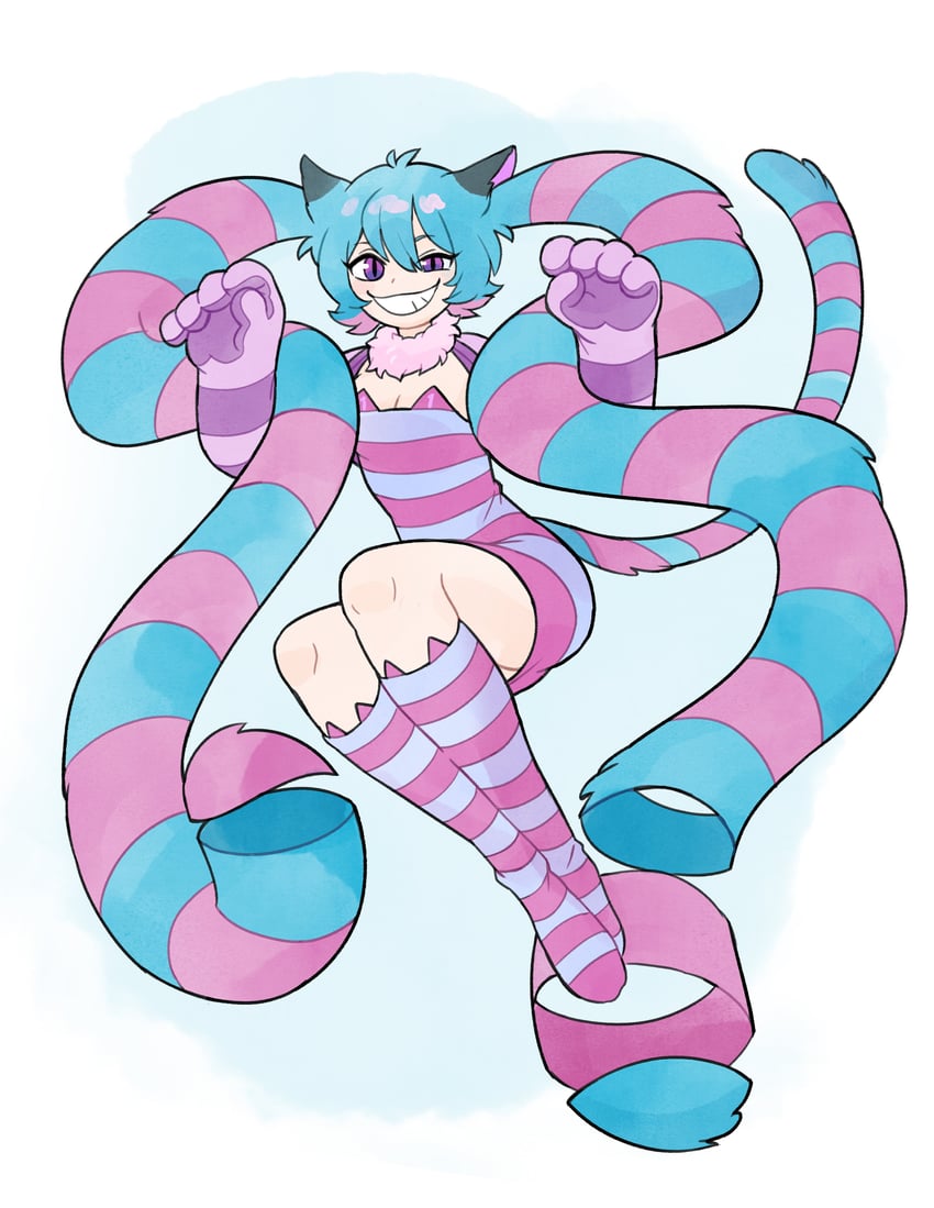 hatsune miku and cheshire cat (vocaloid and 1 more) drawn by doodlelotl