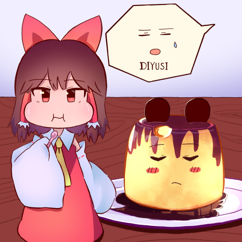hakurei reimu, nyon, diyusi, and sakenomi (touhou and 1 more) drawn by psychic_parrot