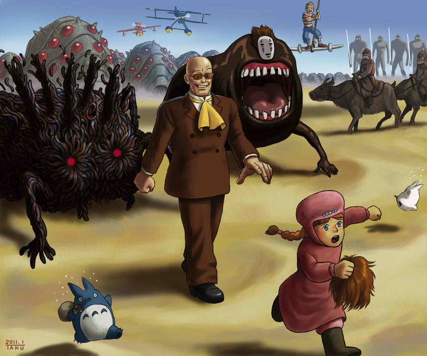 nausicaa, totoro, kaonashi, chibi totoro, chuu totoro, and 5 more (studio ghibli and 7 more) drawn by matataku