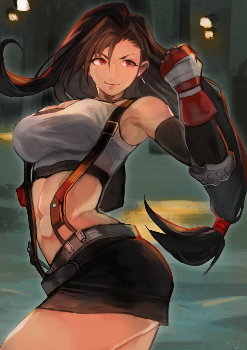 tifa lockhart (final fantasy and 2 more) drawn by uedrk_yamato