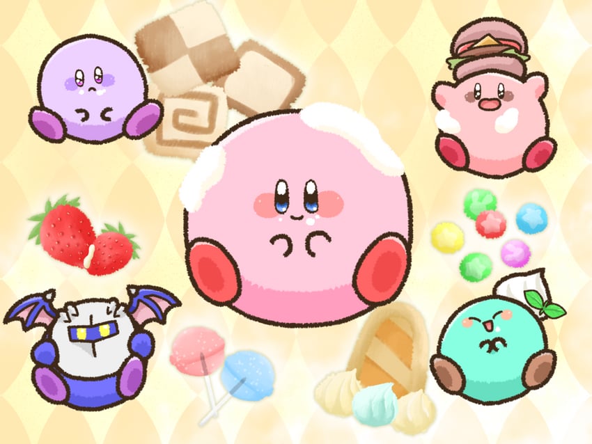 kirby and meta knight (kirby and 1 more) drawn by momoyuu1009