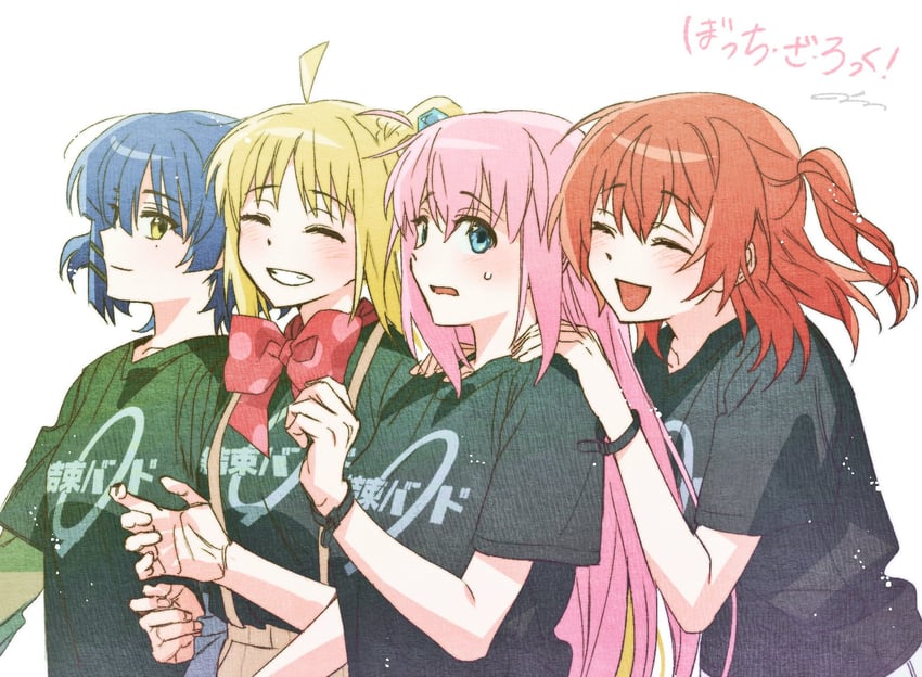 gotoh hitori, kita ikuyo, ijichi nijika, and yamada ryo (bocchi the rock!) drawn by bim0ngsam0ng