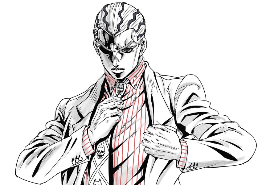 kira yoshikage and kawajiri kosaku (jojo no kimyou na bouken and 1 more) drawn by ishimoto_shun'ichi
