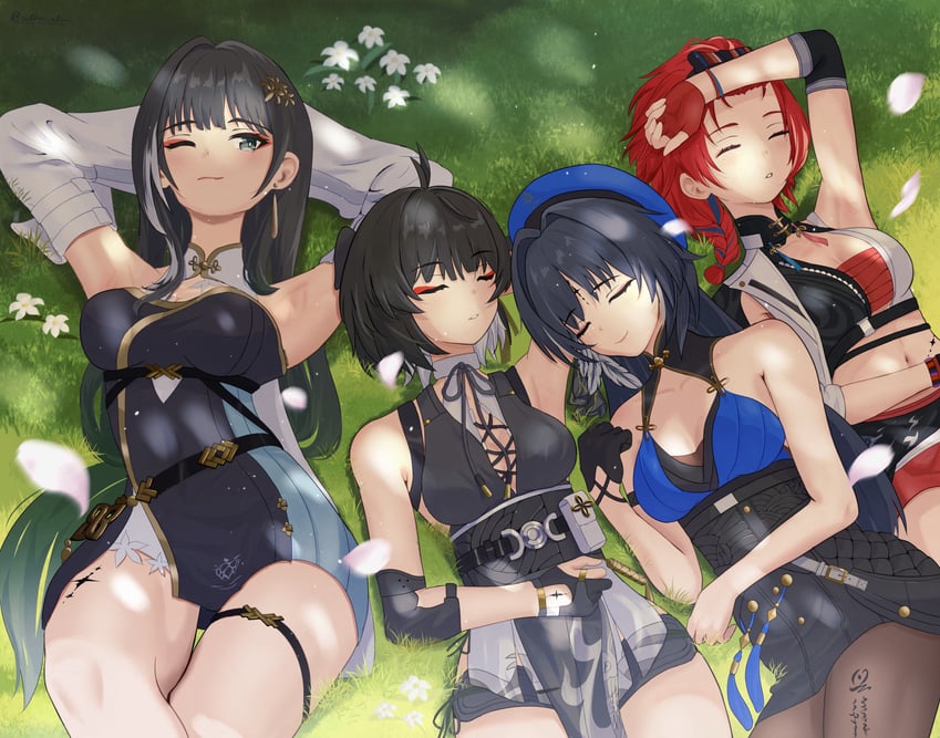 rover, female rover, yangyang, baizhi, and chixia (wuthering waves) drawn by utim