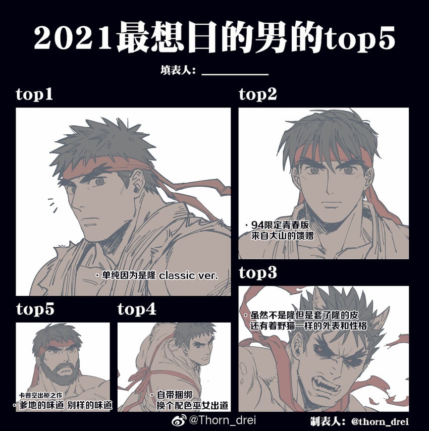 ryu and kagenarumono (street fighter and 1 more) drawn by yuiofire