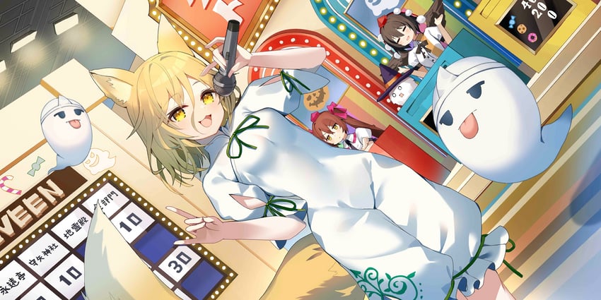 shameimaru aya, himekaidou hatate, kudamaki tsukasa, and kedama (touhou and 1 more) drawn by rk_(rktorinegi)