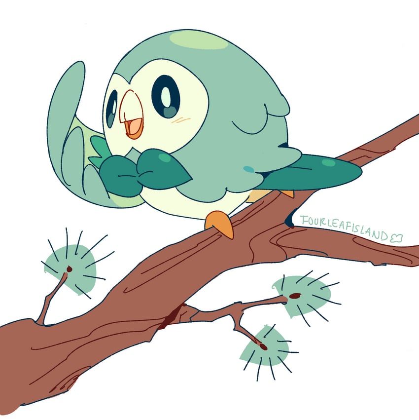 rowlet (pokemon) drawn by fourleafisland