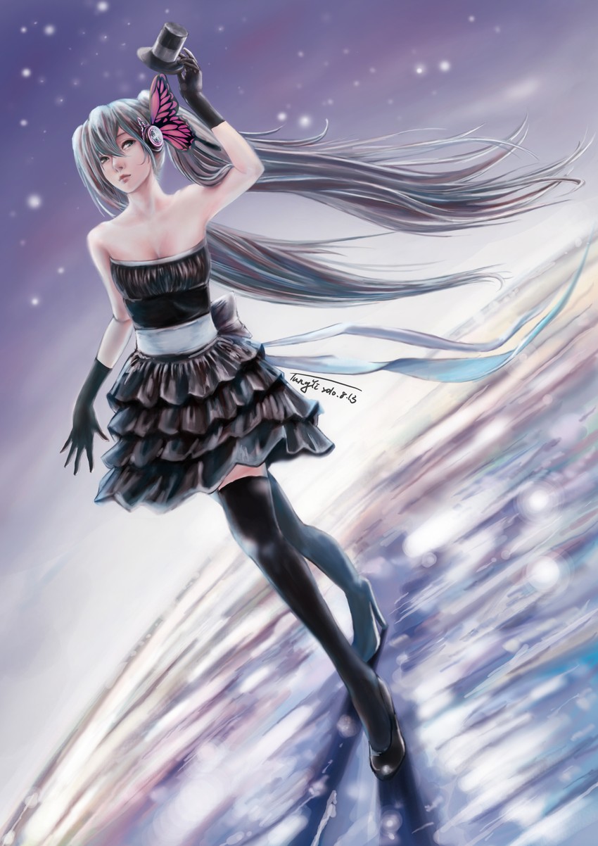 hatsune miku (vocaloid and 1 more) drawn by dongyi_eryi