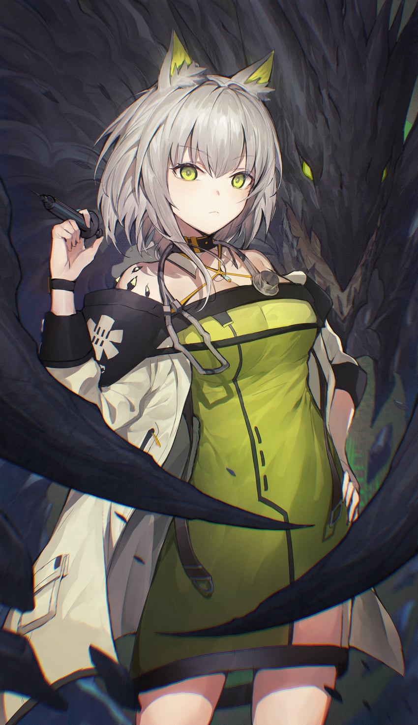 kal'tsit and mon3tr (arknights) drawn by takeno_(hashi_falcon)