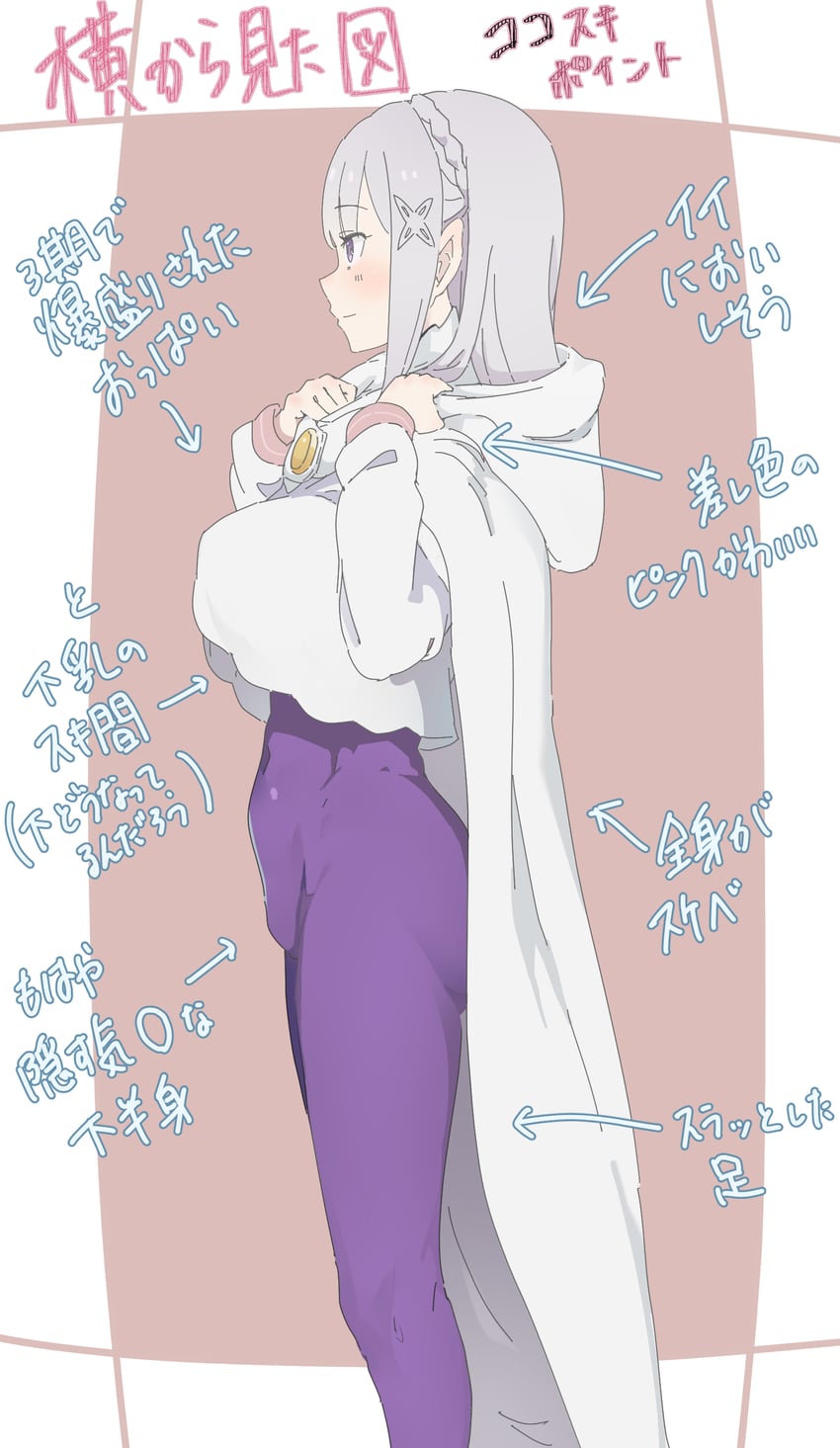 emilia (re:zero kara hajimeru isekai seikatsu) drawn by mochi-jun