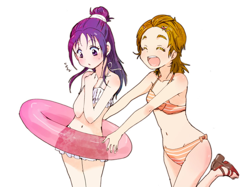 hyuuga saki and mishou mai (precure and 1 more) drawn by azuma_yukihiko